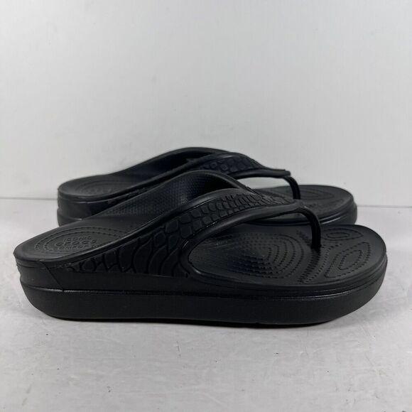 Crocs Shoes - Crocs Sloane Black Sandals Flip Flops Women's Size 6